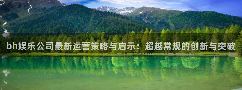 琳琅娱乐注册：bh娱乐公司最新运营策略与启示：超越常规的创新与突破